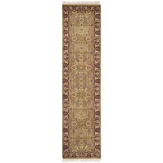Safavieh Hand knotted Dynasty Gold/ Red Wool Rug (26 X 12)