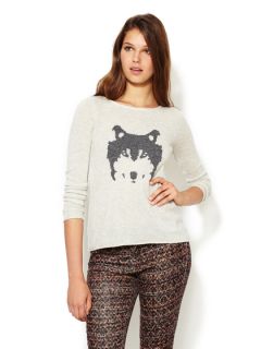 Intarsia Wolf Cashmere Sweater by Autumn Cashmere