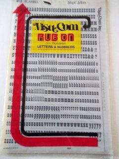 Visu Com, 813, Playbill, 36 Pt. 3/8", Rub On, Dry Transfer, Letters & Numbers, Made in USA