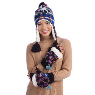 Muk Luks Muk Luks Printed Beanie And Gloves Set Multi Size One Size Fits Most
