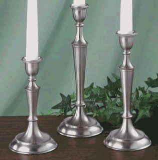 Shop Biedermann & Sons Pewter Finish Taper Candle Holders, Set of 3 Assorted Heights at the  Home Dcor Store