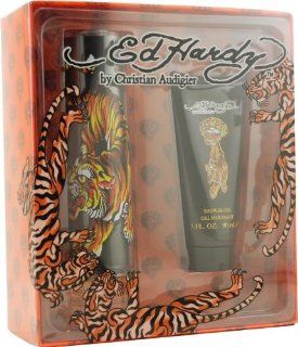 Ed Hardy by Christian Audigier for Men. Set Eau De Toilette Spray 3.4 Ounces & Shower Gel 3 Ounces  Fragrance Sets  Beauty