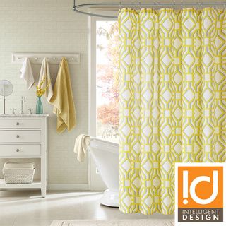 Id Alana Yellow Geometric Shower Curtain