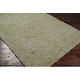 Hand Loomed York Casual Solid Tone on tone Floral Wool Area Rug (33 X 53)