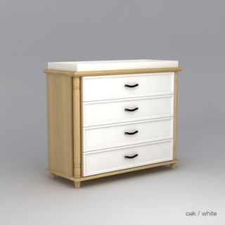 ducduc Georgian 4 Drawer Changer Geor4DC Fr Accent Finish White, Frame Finis