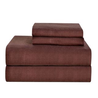 Celeste Home Celeste Home Ultra Soft Solid Brown Flannel Sheet Set Brown Size Twin