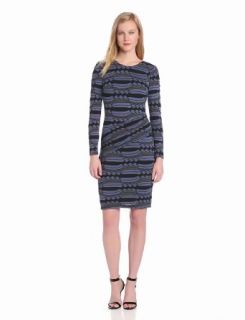 Ivy & Blu Women's Long Sleeve Textured Knit Dress With Side Rouching Detail