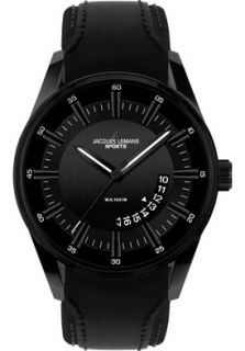 JACQUES LEMANS 1637D  Watches,Mens Liverpool Sport 1 1637D Black Leather, Casual JACQUES LEMANS Quartz Watches