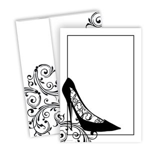 Black Stiletto Varnished Stock Invitations (20 Count)