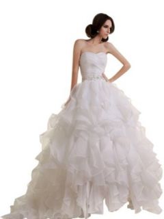 Remedios Boutique Sweetheart Ruffled Organza Overlaid A Line Bridal Wedding Gown Dresses