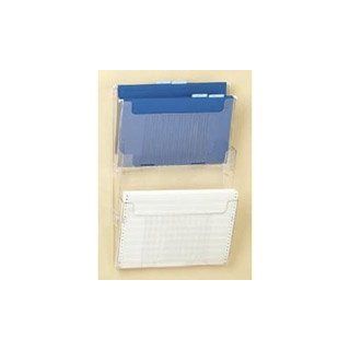 3 Pocket Hanging Wall File Folder System, Legal Size, 15 5/8wx3 7/8dx25h, Clear (DEFOPS201) Category Wall and Partition Pockets  