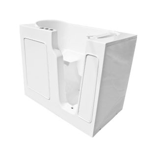 Endurance 46 in L x 26 in W x 38 in H White Acrylic Rectangular Walk In Bathtub with Right Hand Drain