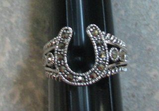 R.S. Covenant 809 Marcasite Horseshoe Ring Size 6  Window Treatment Clip Rings  