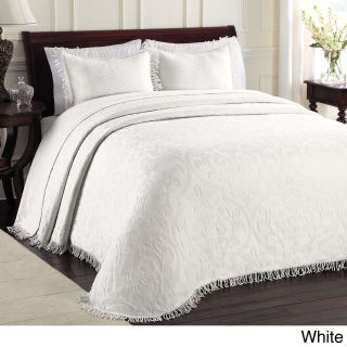 Lamont Home All Over Brocade Cotton Quilt With Optional Sham Sold Separately White Size Twin