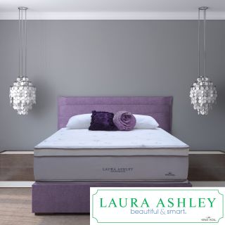 Laura Ashley Laura Ashley Blossom Euro Pillowtop Queen size Mattress And Foundation Set White Size Queen