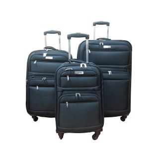 Kenneth Cole Express Lane Black 3 piece Expandable Spinner Luggage Set