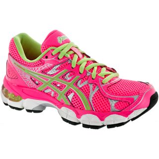 ASICS GEL Nimbus 16 Girls Hot Pink/Mint/Lightning ASICS Junior Running Shoes