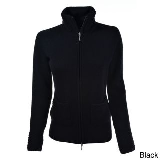 Luigi Baldo Luigi Baldo Womens Italian Cashmere Full zip Sweater Black Size S (4  6)