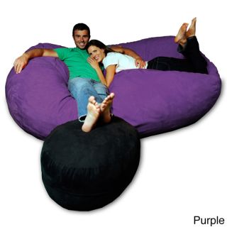 Theater Sacks Llc 7.5 foot Soft Micro Suede Beanbag Chair Lounger Purple Size Extra Large