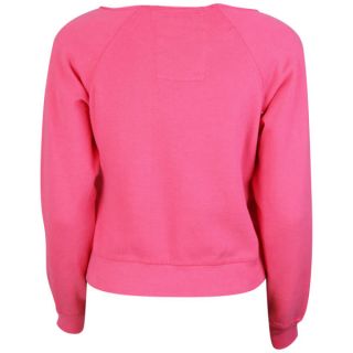 Tokyo Laundry Womens Long Sleeve Cropped Sweatshirt   Hot Pink      Womens Clothing
