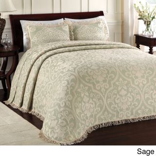 Lamont Home All Over Brocade Cotton Quilt With Optional Sham Sold Separately Green Size Twin