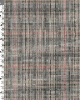56" Stretch Cotton Blend Glen Plaid Fabric By the Yard, Tan Red 812