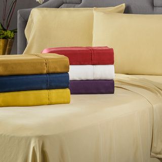 Luxury Linens Inc. Elle   Alix Pure Mulberry Silk Sand Washed Habotai Pillowcase Red Size Standard