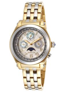 Invicta 15084  Watches,Womens Specialty Silver Textured Dial Stainless Steel & 18K Gold Plated Stainless Steel, Casual Invicta Quartz Watches