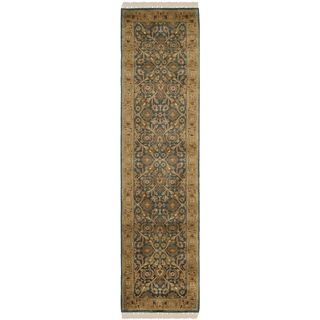 Safavieh Hand knotted Dynasty Blue/ Apricot Wool Rug (26 X 12)