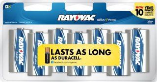 Rayovac Alkaline D Batteries, 813 8CF, 8 Pack Health & Personal Care