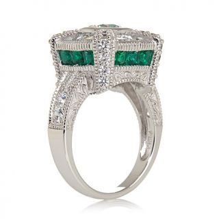 Xavier 4.4ct Absolute™ Multicut Created Emerald Sterling Silver Ring