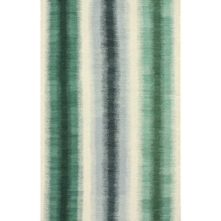 Nuloom Flatweave Modern Ombre Stripes Green Wool Runner Rug (26 X 8)
