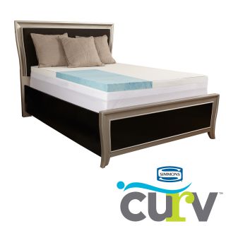 Simmons Curv 3 inch Gel Memory Foam Mattress Topper With Waterproof Cover