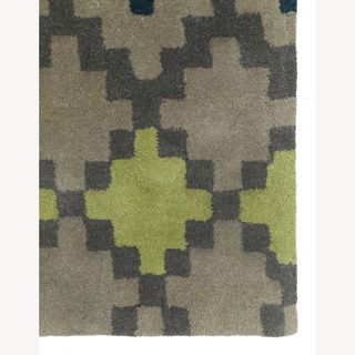 Hand Tufted Abstract Pattern Gray/black Wool Rug (5x8)