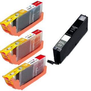 Canon Cli 251xl Cyan, Yellow, Magenta, Gray High yield Ink Cartridges (pack Of 4)