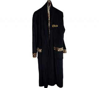 Elvis Silhouette Leopard Trimmed Full Length Bathrobe