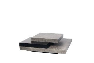 Shop Temahome Slate Coffee Table, 35 by 35 Inch, Concrete and Pure Black at the  Furniture Store