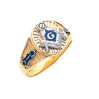 Solid Back Masonic 10 Karat Gold Ring Jewelry