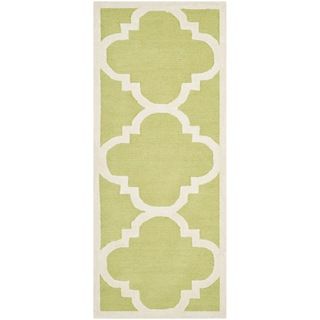 Safavieh Handmade Moroccan Cambridge Green/ Ivory Wool Rug (26 X 8)