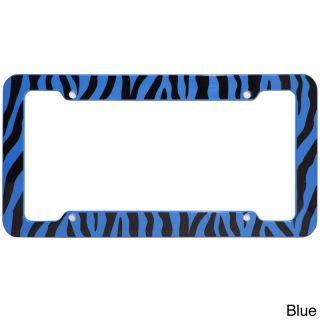 Oxgord Striped Zebra / Tiger Plastic Auto License Plate Frame For Standard Us Plates