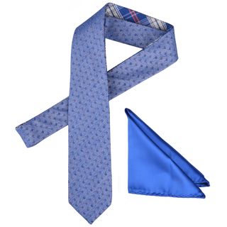 Vance Mens Reversible Silk Touch 29 inch Microfiber Tie And Hanky Set