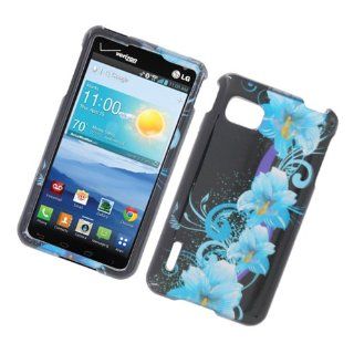 Hard Plastic Blue Flowers Snap On Case For LG LS720 (StopAndAccessorize) Cell Phones & Accessories