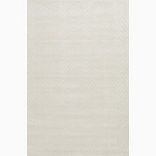 Handmade Ivory/ White Wool Te X Tured Rug (2 X 3)