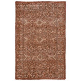 Hand knotted Vintage Replica Pumpkin Wool Rug (56 X 86)