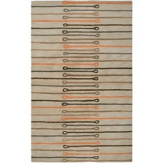 Hand tufted Contemporary Beige Wool Area Rug (5 X 8)