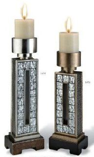 Shop 14" and 16" Mirror Tiles Candle Holder Set with Silver and Gold Finish at the  Home Dcor Store
