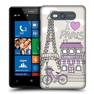 Head Case Designs Paris Doodle Cities Hard Back Case Cover For Nokia Lumia 820 Cell Phones & Accessories