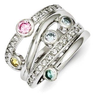 SS Multicolored CZ Ring. Metal Wt  7.820g Jewelry