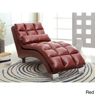 Furniture Of America Contemporary Halcyon Tufted Leatherette Lounging Chaise