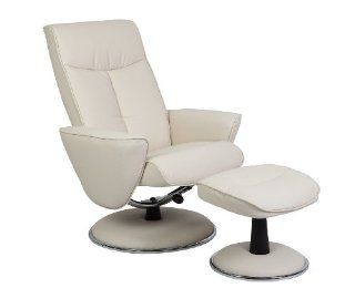 Mac Motion Chairs 830 27 UPH Bonded Leather Swivel, Recliner with Ottoman, Snow   Theater Chairs